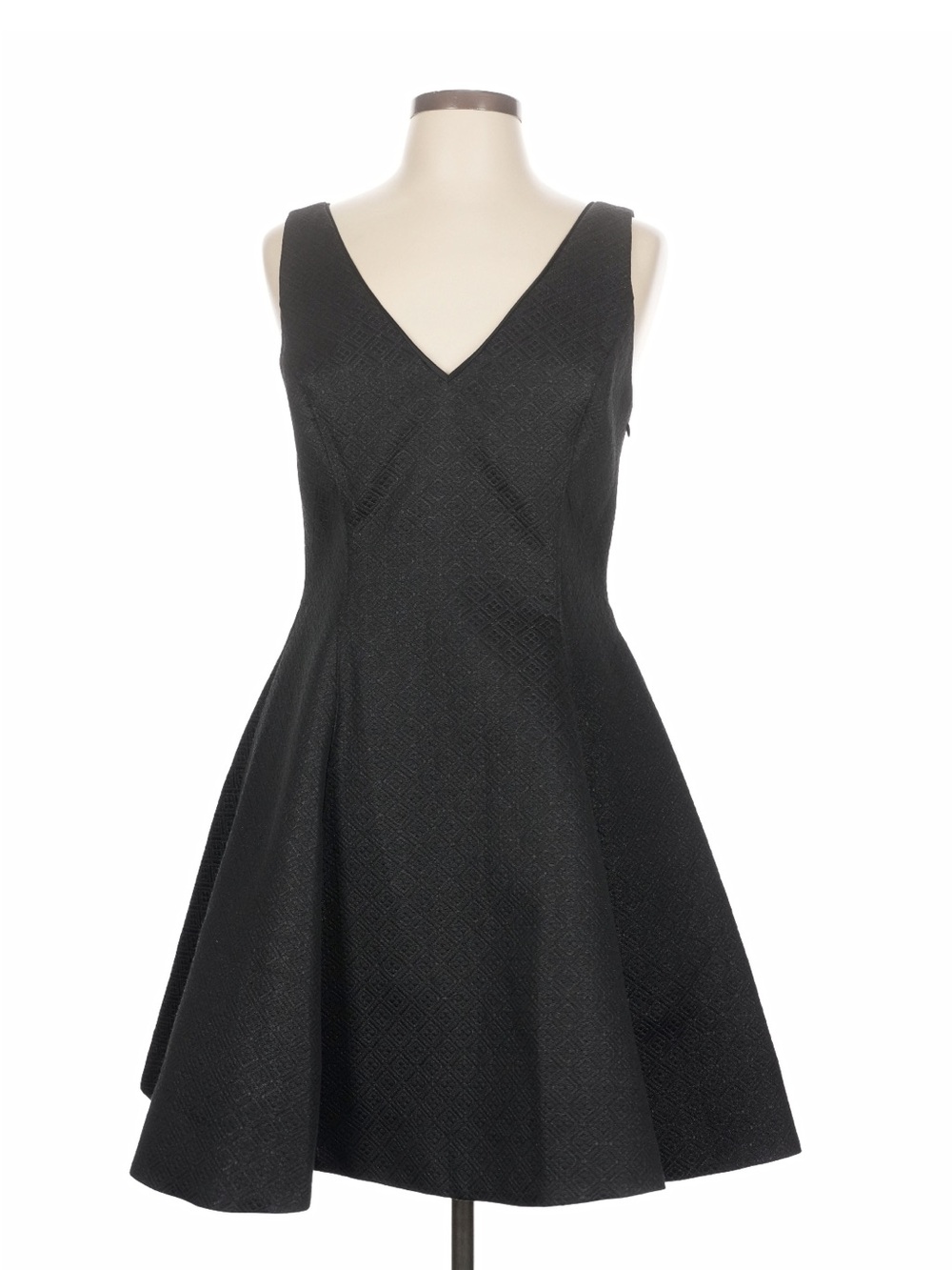 NWT ERIN Erin Fetherston Black Jacquard Bow Back Fit & Flare Cocktail Dress 10